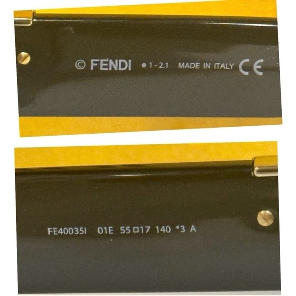 FENDI Brown Oversized Cat Eye UV Sunglasses Style FE400351 01E FENDI F logo NEW - Picture 7 of 14